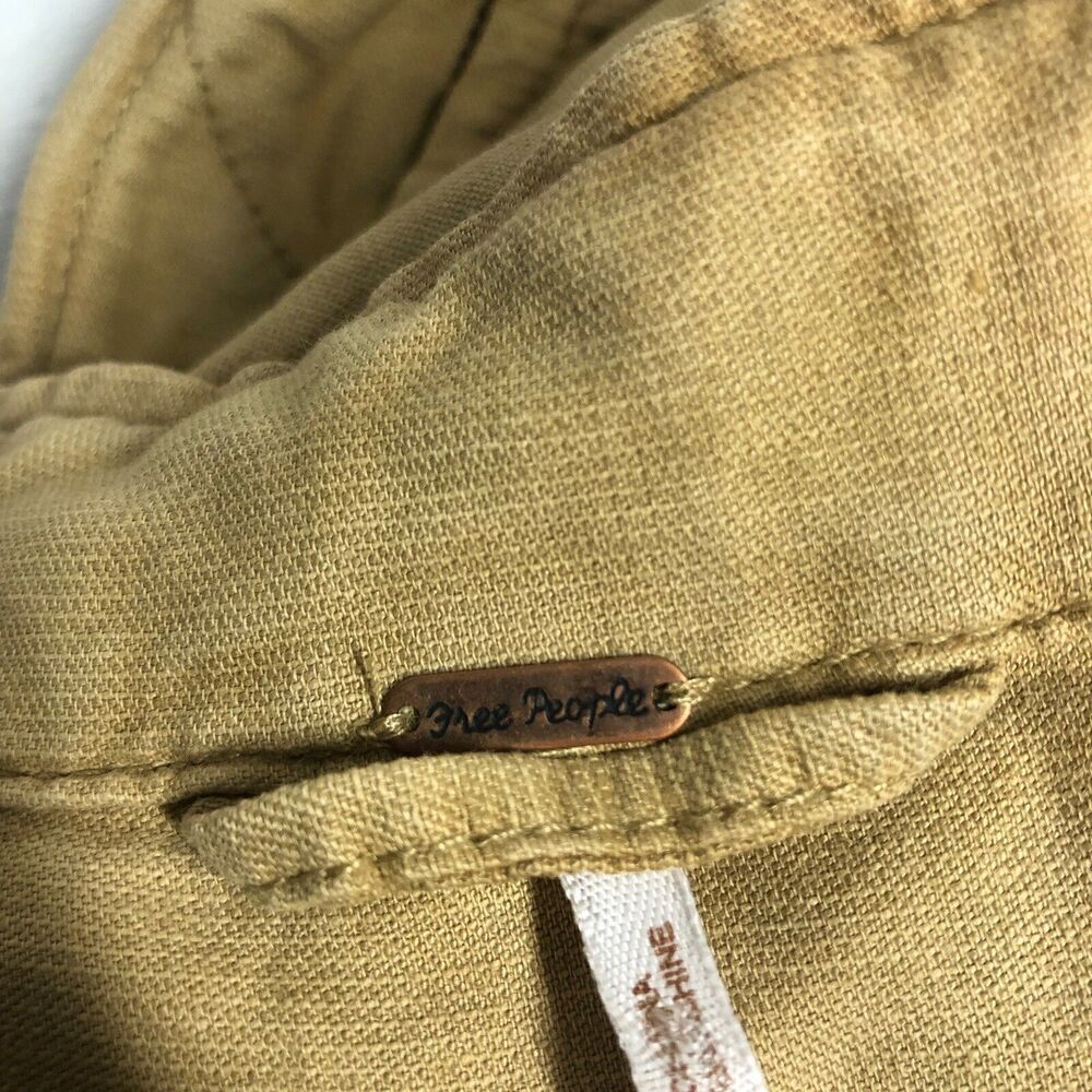 Free People Jacket Womens‎ Size M Tan Fawn Poet Puff Sleeve Utility Bomber Coat - Picture 12 of 14